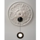 Lampa suspendata de design din ipsos alb si aluminiu negru 2 conuri - Tesera Viadurini