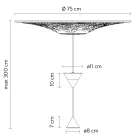 Lampa suspendata de design din ipsos alb si aluminiu negru 2 conuri - Tesera Viadurini