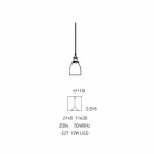 Lampă suspendată de design din metal și sticlă transparentă Made in Italy - Clizia Viadurini