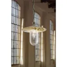 Lampa suspendata de exterior in decor flori pictate manual din aluminiu - Genova Viadurini