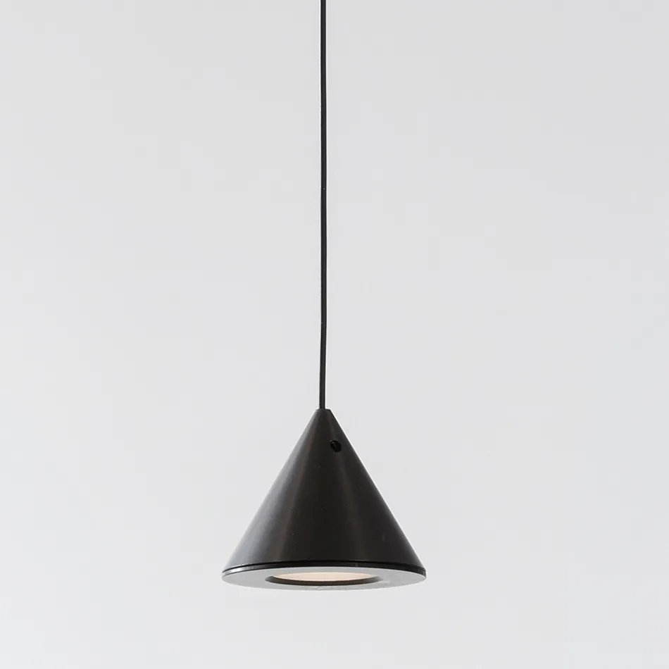 Lampă suspendată Con de sârmă de aluminiu negru Design minimalist - Mercado Viadurini