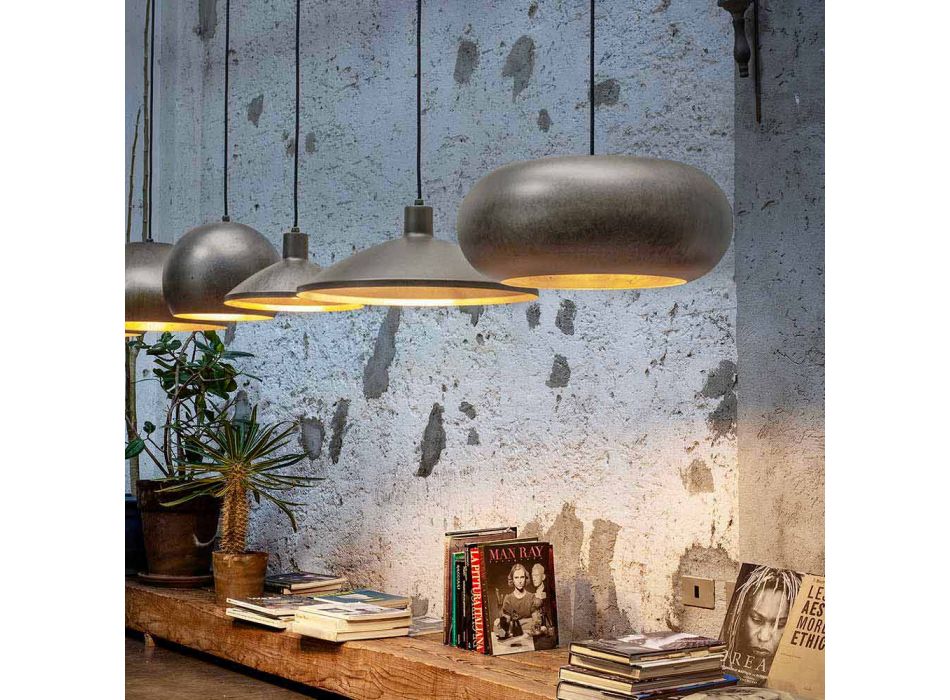 Lampa suspendată în diametru de oțel 300 sau 400 mm - Materia Aldo Bernardi Viadurini