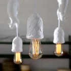 Lampă suspendată din ceramică albă mată cu veveriță și ghindă - veveriță Viadurini
