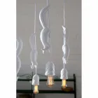 Lampă suspendată din ceramică albă mată cu veveriță și ghindă - veveriță Viadurini