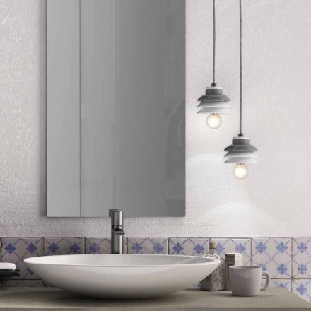 Lampă de suspensie din ceramică și din aluminiu modern realizată în Italia Asia Viadurini