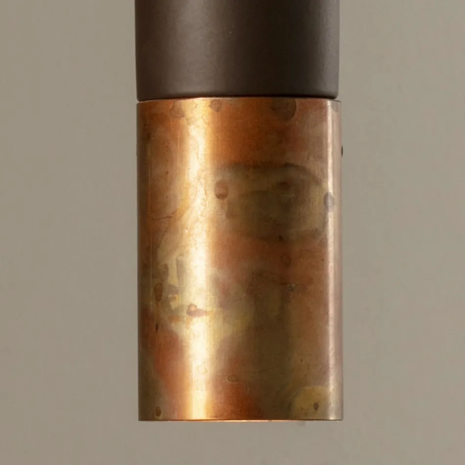 Lampă suspendată din ceramică și cupru realizată manual în Italia - Toscot Match Viadurini