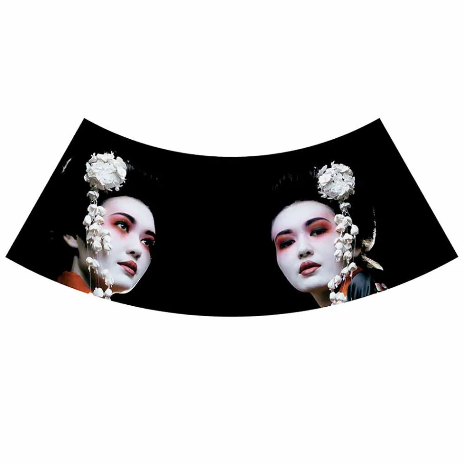 Lampă suspendată din in de antracit cu design intern tipărit 2 dimensiuni - Bramosia Viadurini