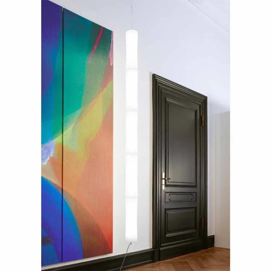 Lampă suspendată din polietilenă albă și metal Fabricat în Italia - Asturia Viadurini