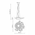 Lampă suspendată în tehnopolimer alb sau auriu 2 dimensiuni - catedrală Viadurini