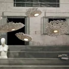 Lampă suspendată în tehnopolimer alb sau auriu 2 dimensiuni - catedrală Viadurini