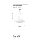 Lampă suspendată din sticlă albă suflată și metal cromat - Illumina Viadurini