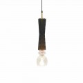 Lampă suspendată din sticlă de Murano cu cablu din țesătură Fabricată în Italia - Missi