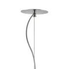 Lampă suspendată din sticlă venețiană și metal cromat, fabricată în Italia - Calima Viadurini