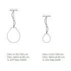 Lampă suspendată din sticlă venețiană suflată manual - Balon Viadurini