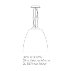 Lampa suspendata din sticla venetiana suflata manual - Flora Viadurini