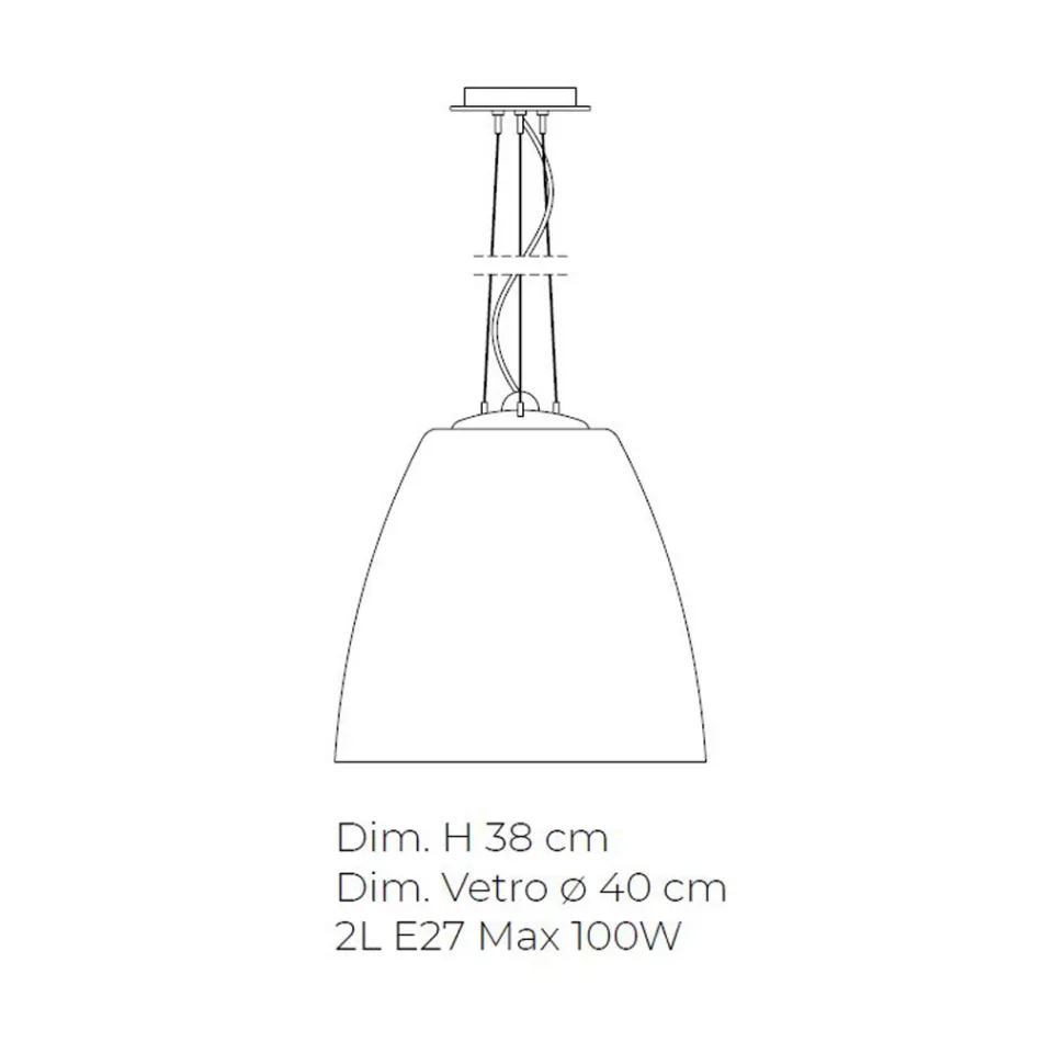 Lampa suspendata din sticla venetiana suflata manual - Flora Viadurini
