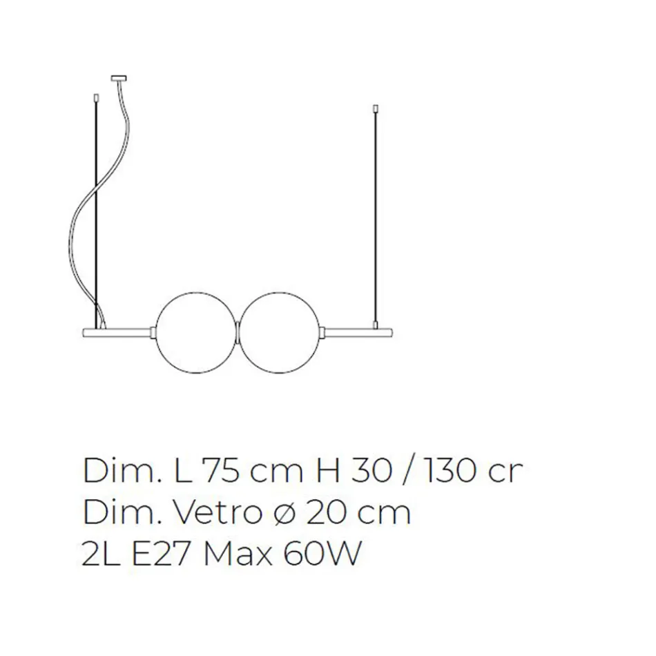 Lampă suspendată din sticlă venețiană suflată manual - Jupiter Viadurini