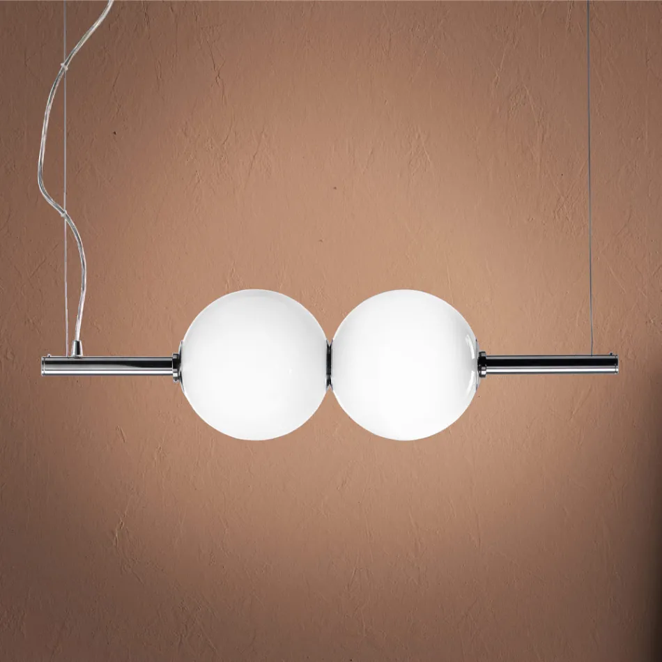 Lampă suspendată din sticlă venețiană suflată manual - Jupiter Viadurini