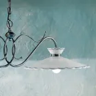 Lampa Liniara Suspendata 2 Lumini Ceramica Efect Broderie Artizanala - Ravenna Viadurini