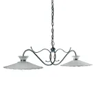 Lampa Liniara Suspendata 2 Lumini Ceramica Efect Broderie Artizanala - Ravenna Viadurini