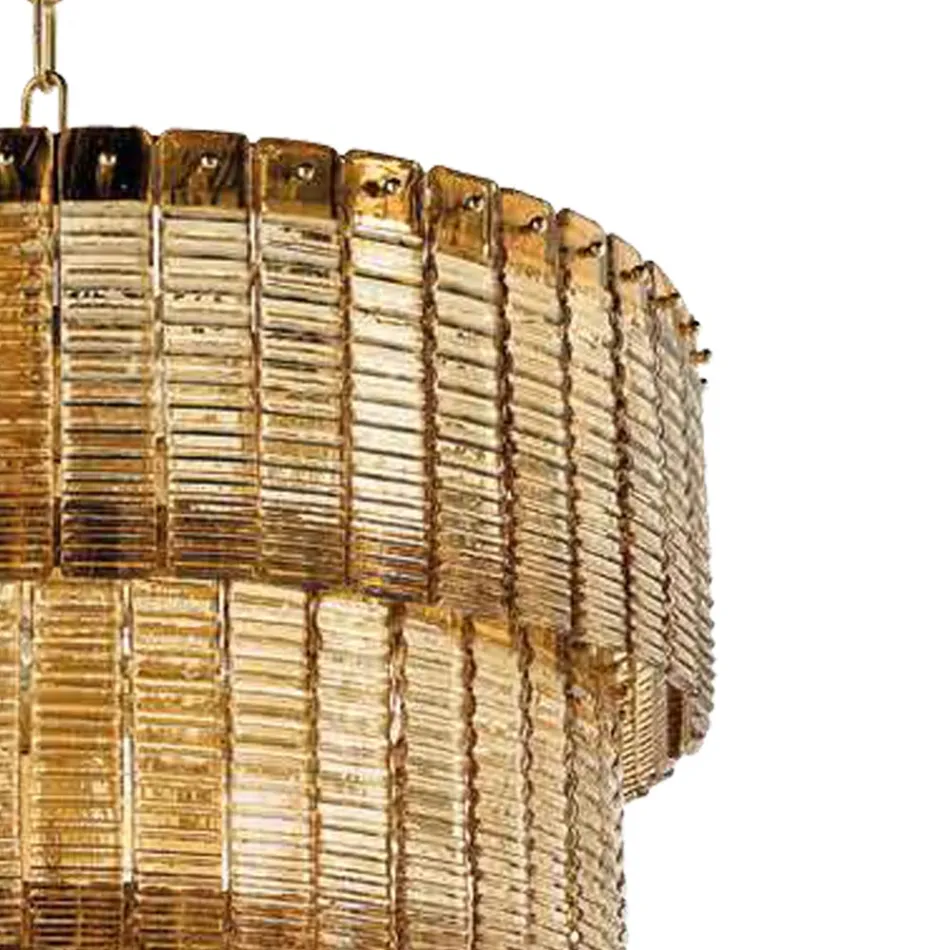 Lampă suspendată modernă din sticlă de lux lucrată manual Made in Italy - Valadier Viadurini