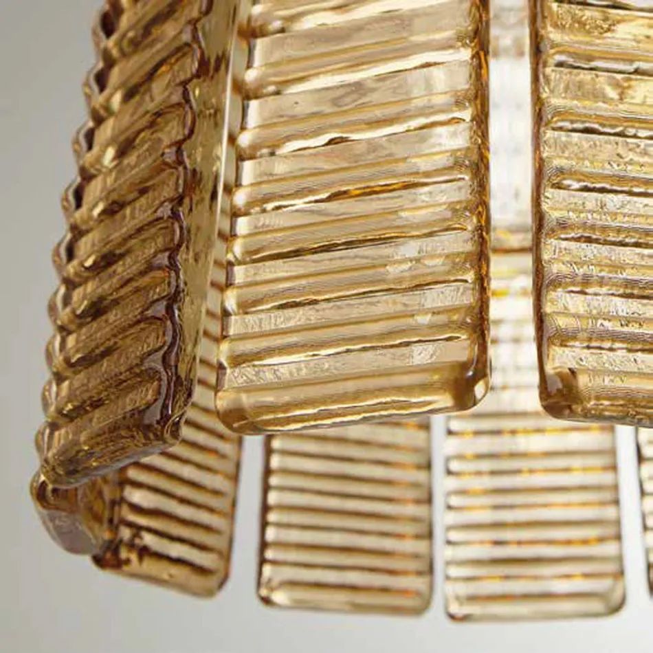 Lampă suspendată modernă din sticlă de lux lucrată manual Made in Italy - Valadier Viadurini