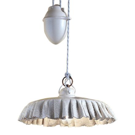 Lampa Suspendata Sus si Jos Realizata Manual din Ceramica si Metal - Modena Viadurini