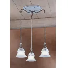 Suspensie rotunda din Fier, Sticla, Ceramica Pictata Manual - Ferrara Viadurini