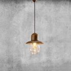 Lampa suspendată vintage cu reflector din alamă - Guinguette Aldo Bernardi Viadurini