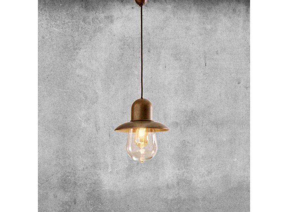 Lampa suspendată vintage cu reflector din alamă - Guinguette Aldo Bernardi Viadurini
