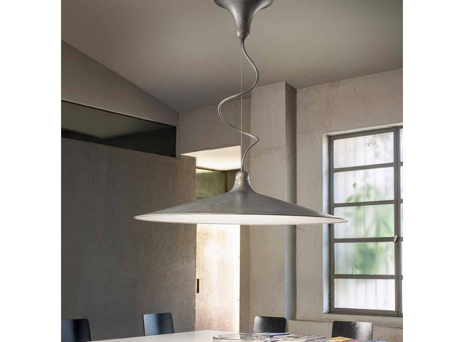 Lampa suspendată vintage din aluminiu Fabricată în Italia - Sassmaòr Viadurini