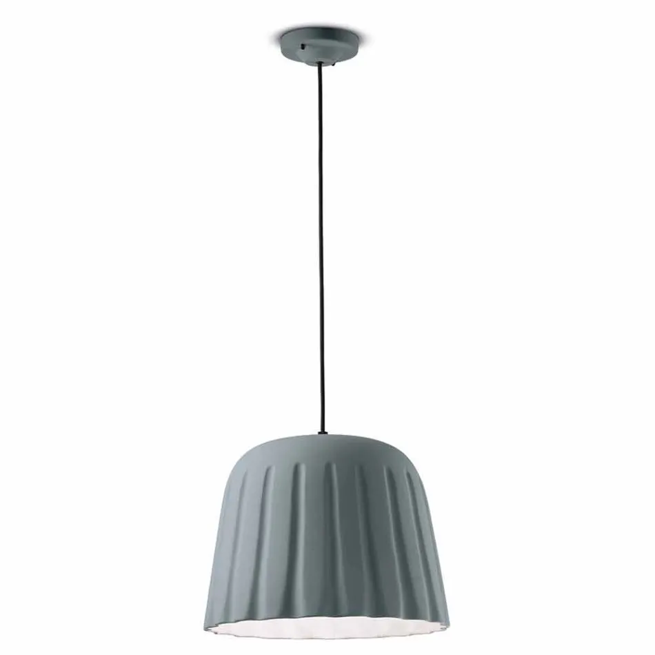 Lampa suspendată din ceramică vintage fabricată în Italia - Ferroluce Madame Grès Viadurini