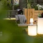 Lampă de masă pentru design exterior sau interior cu Led, Solar sau E27 - Tamburostar Viadurini