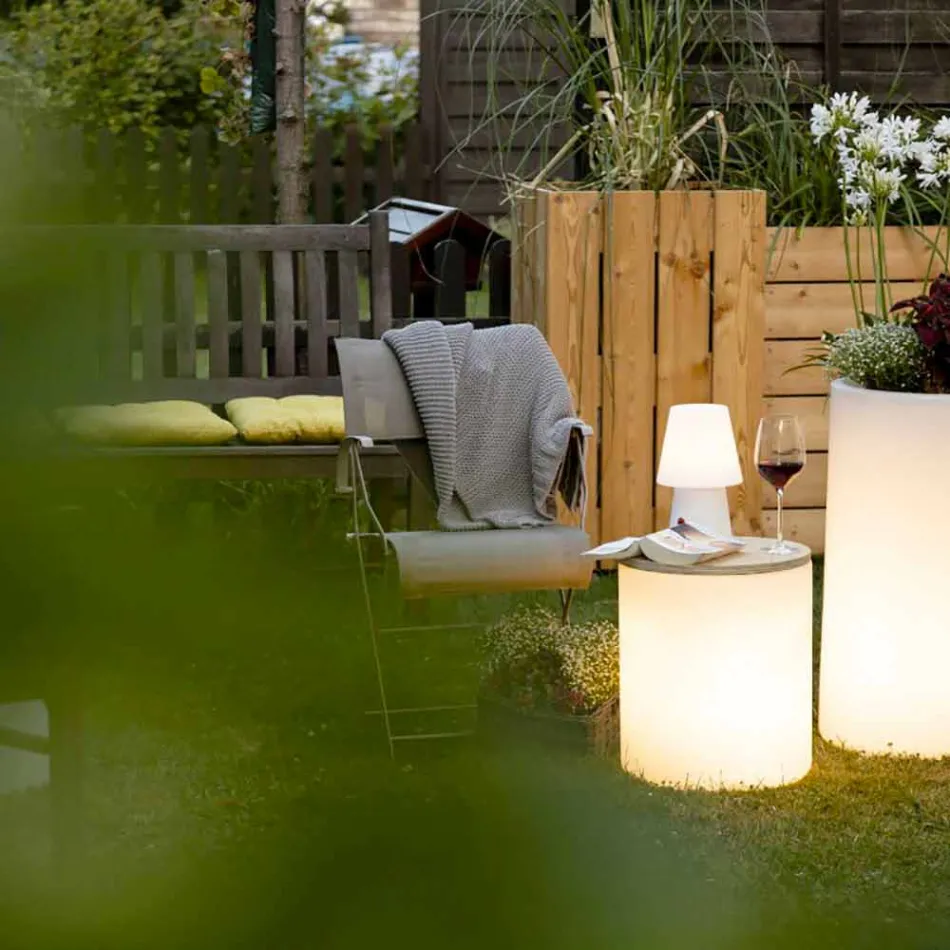 Lampă de masă pentru design exterior sau interior cu Led, Solar sau E27 - Tamburostar Viadurini