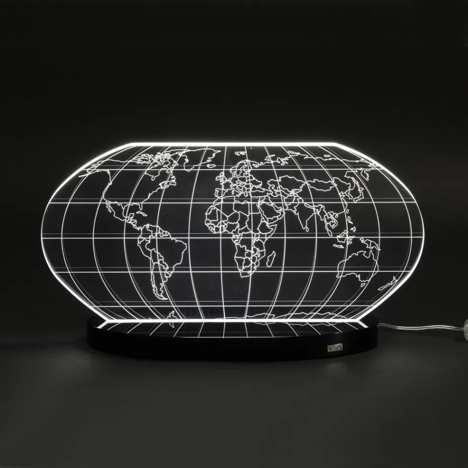 Lampa de Masa Planisphere Led din Cristal Acrilic Gravat Laser - Rihanna Viadurini