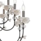 Candelabru clasic cu 12 lumini din porțelan și sticlă suflată de lux - Eteria Viadurini