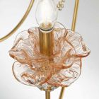 Candelabru clasic cu 12 lumini din sticlă, cristal și metal de lux - Flandra Viadurini