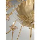 Candelabru clasic cu 12 lumini din sticlă, cristal și metal de lux - Flandra Viadurini