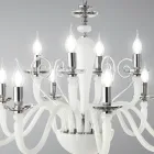 Candelabru clasic cu 12 lumini din sticla lucrata manual si cristal - Mariangela Viadurini