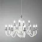 Candelabru clasic cu 12 lumini din sticla lucrata manual si cristal - Mariangela Viadurini