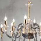 Candelabru clasic 12 lumini din sticla italiana realizata manual - Similo Viadurini