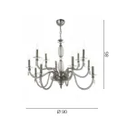 Candelabru clasic cu 12 lumini din sticlă suflată și detalii de mână - Phaedra Viadurini