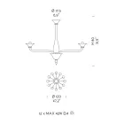 Candelabru cu 12 lumini din sticla Venetia alba si metal cromat - Ismail Viadurini
