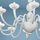 Candelabru cu 12 lumini din sticla si metal Venetia Made in Italy - Foscarino Viadurini