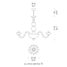 Candelabru cu 12 lumini din sticla si metal Venetia Made in Italy - Foscarino Viadurini