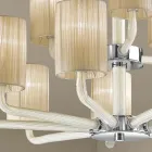 Candelabru cu 12 lumini din sticlă și metal Veneția, fabricat în Italia - Graham Viadurini