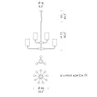 Candelabru cu 12 lumini din sticlă și metal Veneția, fabricat în Italia - Graham Viadurini