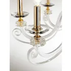 Candelabru cu 12 lumini din sticla suflata si cristal clasic de lux - Cassea Viadurini