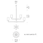 Candelabru din sticlă venețiană cu 18 lumini, realizat manual, fabricat în Italia - Graham Viadurini