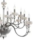 Candelabru clasic cu 18 lumini din porțelan și sticlă suflată de lux - Eteria Viadurini
